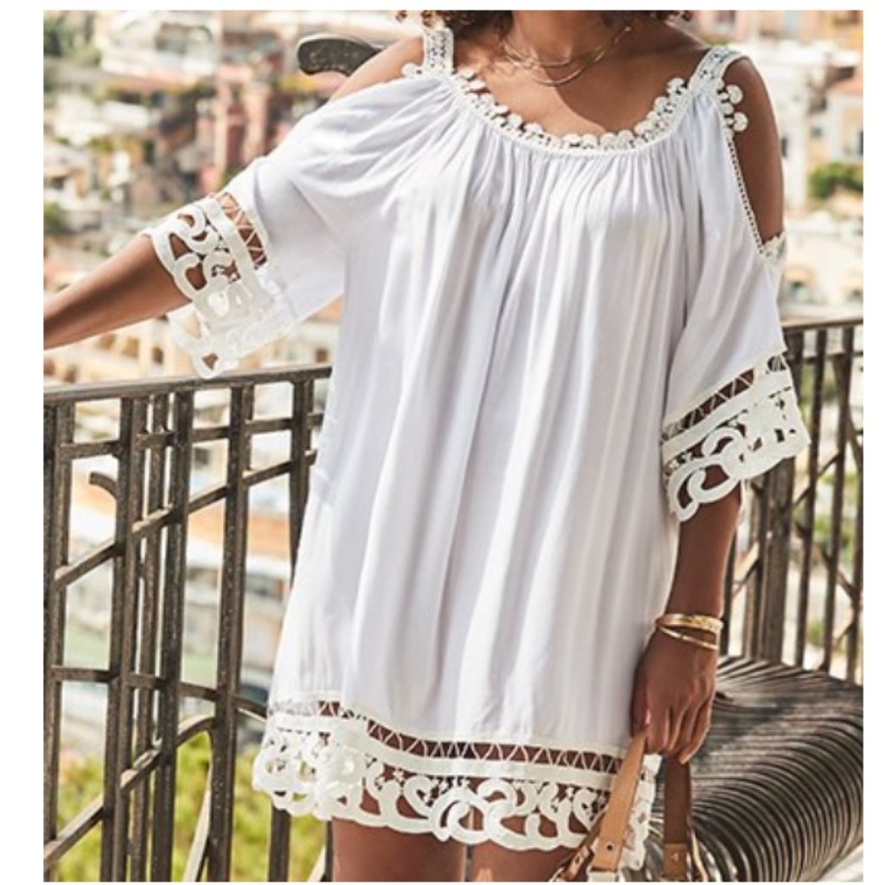Crochet Trim Vera Swimsuits For All Coverup